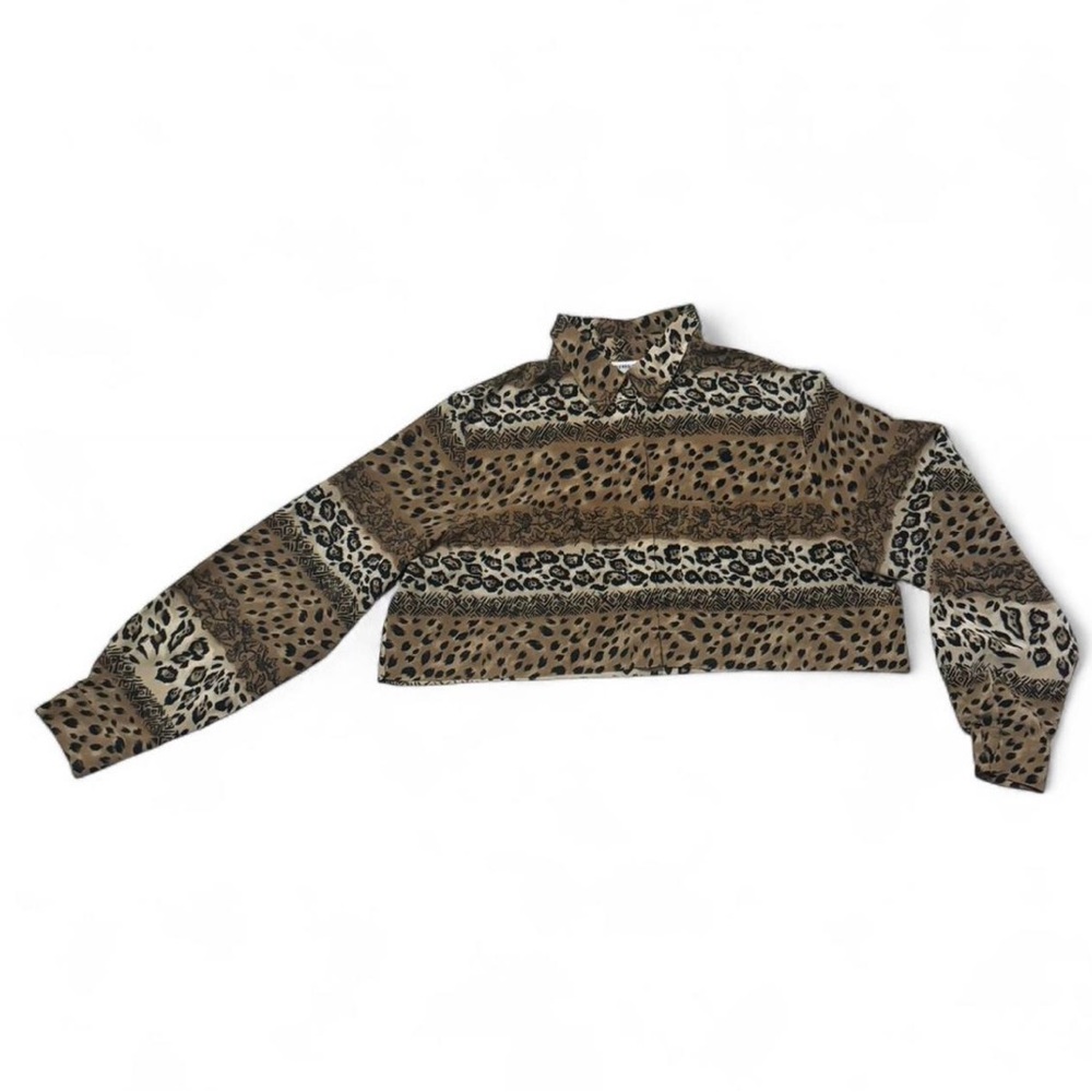 Alfred Dunner Brown Leopard Print Turtleneck Sweater